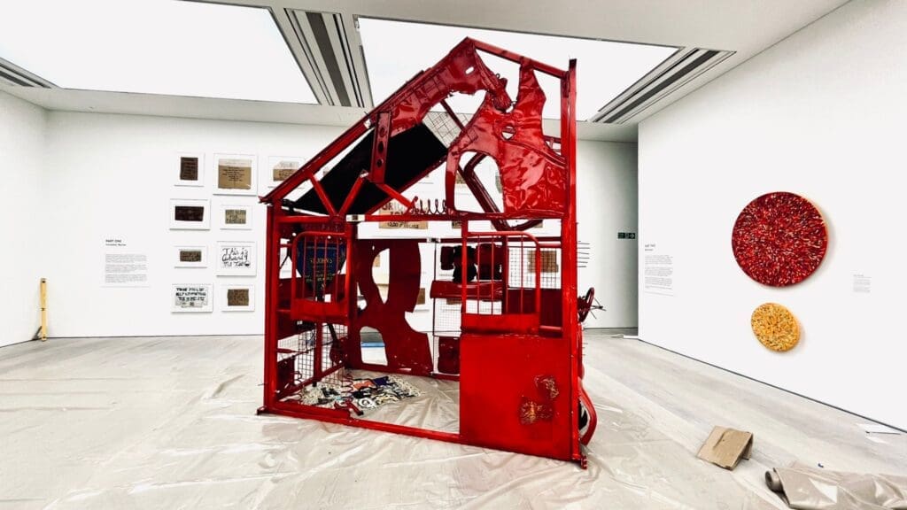 An installation of David Tovey's Home 2013, made out of his car that he used to live in